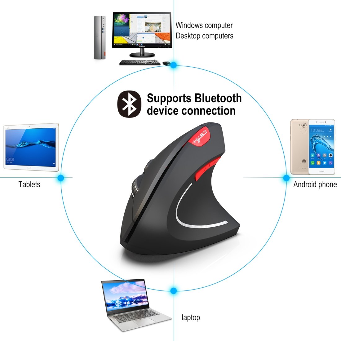 Ergonomic Vertical Wireless Mouse